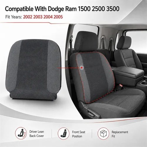 Vista 4 de SecosAutoparts Funda de asiento de repuesto para parte superior del conductor, compatible con Dodge Ram 1500 2500 3500 SLT 2001 2002 2003 2004 2005