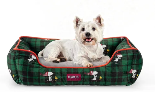 Vista 12 de Berkshire Peanuts® Cama para perros y gatos, almohadilla de felpa de forro Poses de casa para perros Snoopy regular azul marino