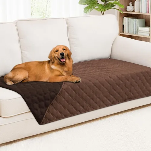 Vista 93 de Smiry Funda Impermeable para Cama de Perro Manta para Mascotas, Manta Suave y Lavable para Perros para Muebles Cama Sofá Sofá Reversible, a Cuadros