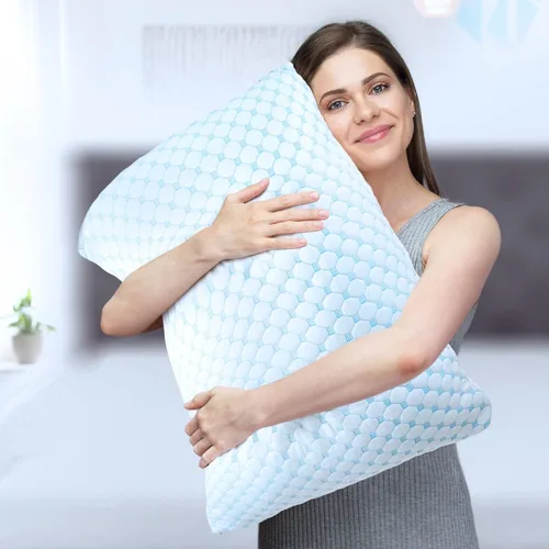 Vista 8 de Nestl - Almohada más refrescante, almohada de espuma viscoelástica con seda y gel que reduce el calor y la humedad, ajustable, lavable
