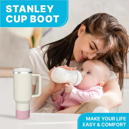 Vista 6 de Elevate 2 fundas de silicona compatibles con Stanley Quencher de 40 onzas, vaso de 30 onzas con asa, IceFlow de 20 onzas, cubierta inferior