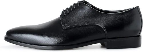 Vista 2 de Hugo Boss Highline_Derb_pr1 Zapatos Derby de cuero texturizado negro US 7.5 IT 40.5