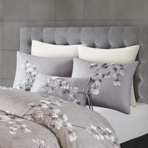 Vista 5 de N Natori Sakura - Almohada decorativa oblonga de algodón bordada, 12 x 20 pulgadas, 12 x 20 pulgadas