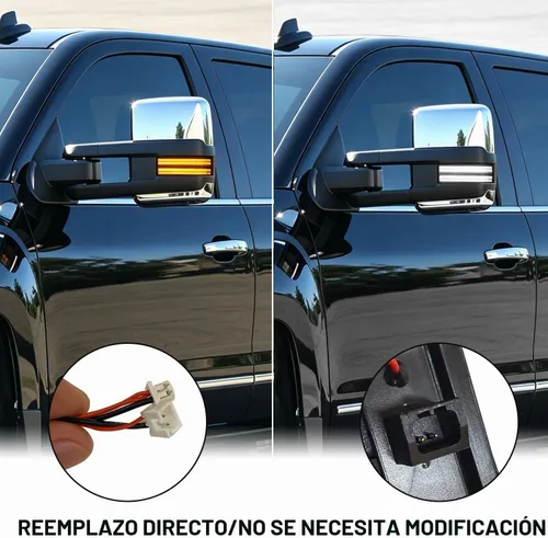 Vista 6 de Luces intermitentes para espejo de remolque para Chevy GMC 2014-2018, lente