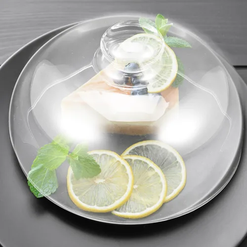 Vista 8 de HEALLILY Cubierta de cristal para tartas, cúpula de 3.93 pulgadas, cubierta protectora transparente para postres de alimentos, exhibición