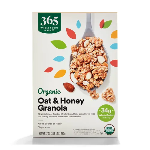 Vista 12 de 365 by Whole Foods Market, Granola orgánica de almendras y vainilla francesa, 17 onzas