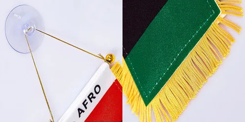 Vista 3 de WXTWK Bandera afro americana de 3 x 5 pulgadas, bandera panafricana para colgar en la ventana, pequeñas banderas para automóvil, decoración