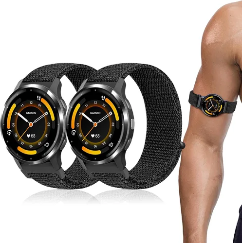 Vista 8 de 22mm Sport Ankle/Arm Band Compatible with Amazfit Helio, Quick Release Breathable Nylon Bicep Strap Replacement for Garmin Venu 3/Venu 4 45mm/Venu