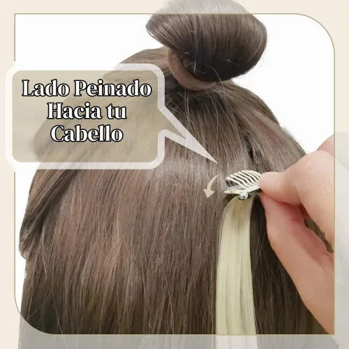 Vista 5 de Dreamlover Beige Hair Extension Clips, 9 Teeth, 30 Pieces