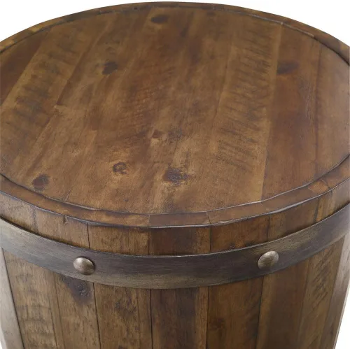 Vista 5 de Uttermost Ceilán - Mesa decorativa de barril de vino de 24 pulgadas
