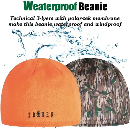 Vista 2 de Gorro de invierno resistente a la intemperie Gorro reversible impermeable y resistente al viento Sombrero de calavera para senderismo