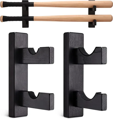 Vista 10 de TOBWOLF 2 vitrinas para bates de béisbol, soporte resistente para bates de béisbol, soporte de exhibición de bates de béisbol, estante horizontal