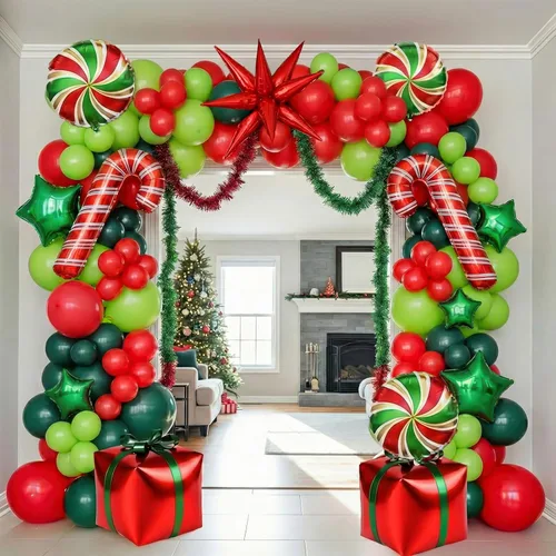 Vista 11 de Puerta de Pan de Jengibre de Navidad con Luces, Decoraciones de Cubierta de Cartón, Letrero de Pancarta de Porche de Dulces de Casa de Pan