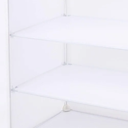 Vista 7 de Zapatero portátil de 12 niveles, organizador de 96 pares de zapatos con puerta transparente, fácil montaje, caja de zapatos apilable de plástico