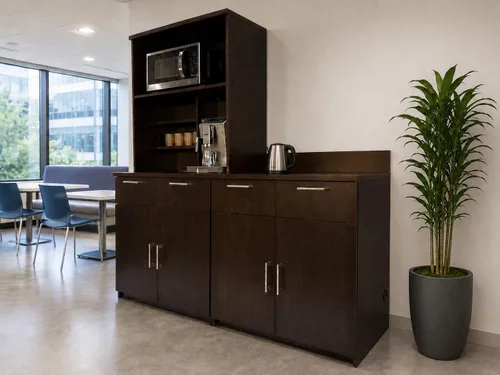 Vista 3 de BREAKtime Armario para microondas con almacenamiento de base de 2 puertas, gabinete de oficina comercial, totalmente montado, 72 pulgadas de ancho x