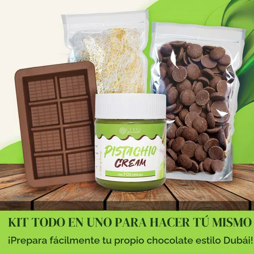 Vista 8 de Kit de DIY para Barra de Chocolate de Dubái – Incluye molde, 12.3 oz de obleas para derretir, 3.5 oz de kataifi, 7 oz de crema de pistacho – Kit