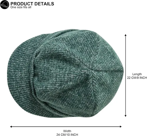 Vista 4 de Gorro de invierno para hombres y mujeres, gorro de punto cálido, gorro de punto sólido, elástico, diario