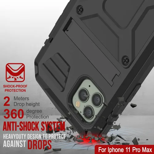 Vista 6 de PunkCase Funda de metal para iPhone 11 Pro Max [Serie 2.0] Funda de armadura resistente Diseño de cuerpo completo de aluminio y TPU con protector