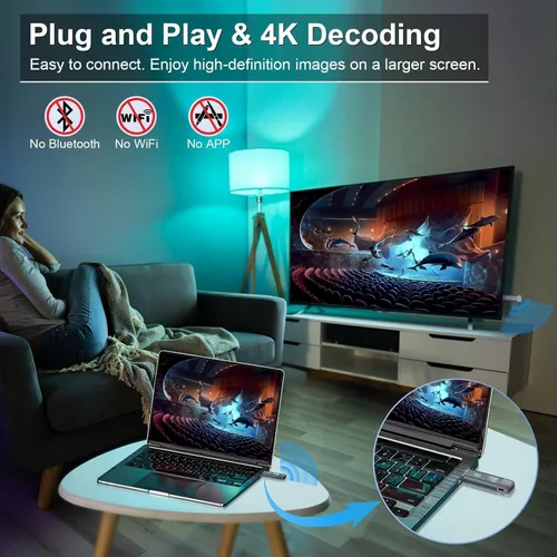 Vista 3 de Transmisor y receptor HDMI inalámbrico, extensor HDMI inalámbrico TTQ compatible con 4K, carcasa de metal, pantalla LED, rango de 100 pies, 2.4G