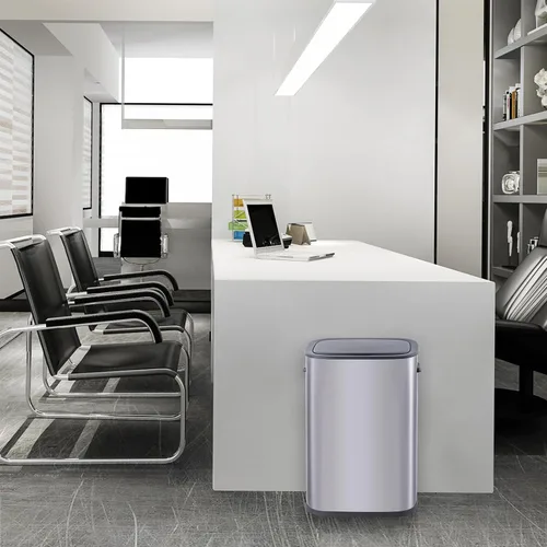 Vista 6 de Bote de basura automático con sensor de movimiento con tapa, cubo de basura sin contacto de 14.5 galones, cubo de basura de 55 litros para cocina