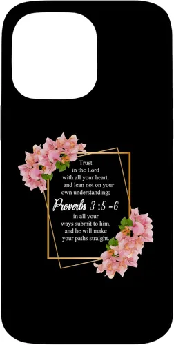 Vista 21 de iPhone 12 Pro Max Proverbios 3:5-6 Versículo de la Biblia Religioso Cristiano Hombres y Mujeres Caso