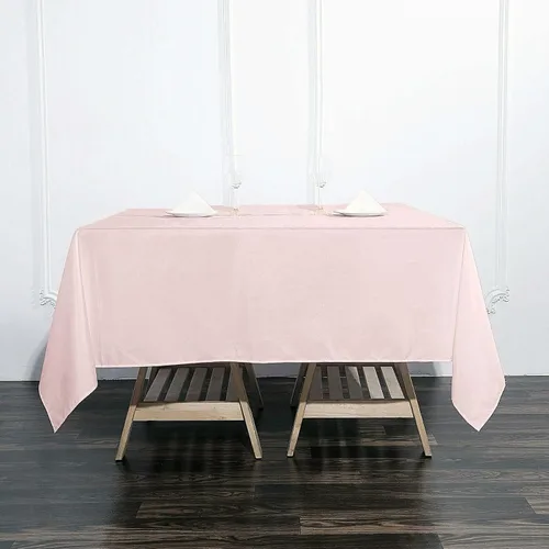 Vista 174 de Efavormart - Mantel cuadrado de lino de poliéster sin costuras, 54 x 54 pulgadas, color beige, para banquetes de boda, fiesta, restaurante