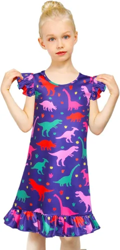 Vista 2 de Fiodrimy Girls Nightgowns Unicorn Sleepwear Night Sleep Dress Pajamas Little Kids Toddler Soft Nightgown