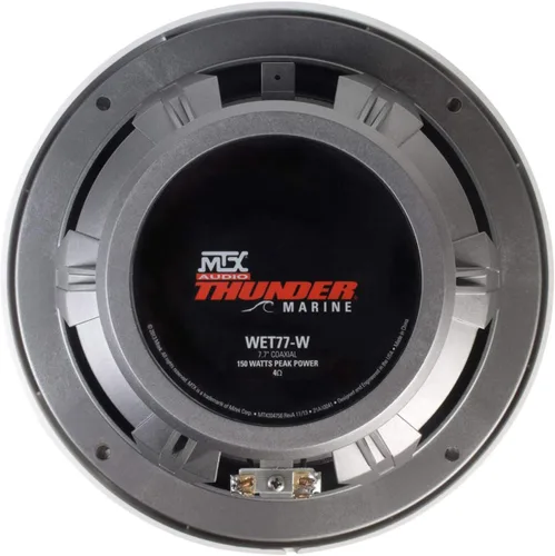 Vista 5 de MTX WET77-W Wet Series - Par de altavoces coaxiales de 75 vatios RMS 4 ohmios para exteriores para barco, ATV UTV con conos de polipropileno