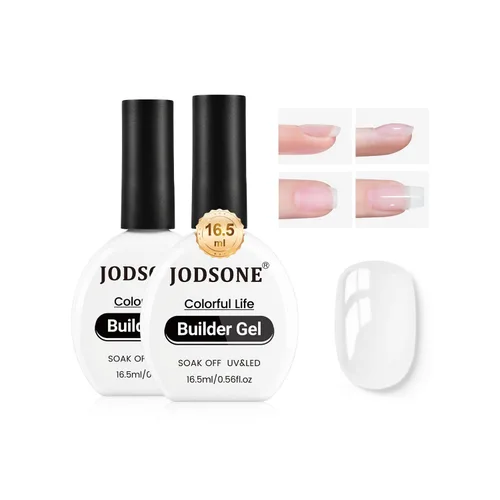 Vista 12 de JODSONE 2 unidades de gel constructor de 0.3 fl oz para uñas, gel constructor transparente para solución de engrosamiento de uñas, extensión
