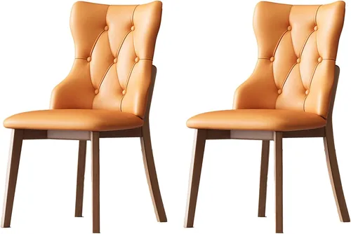 Vista 11 de Upholstered Dining Chairs with Backrest,Kitchen Chairs Leather,Living Room Chair with Wood Legs for Home, Restaurant, Hotel, Conference Room Grey
