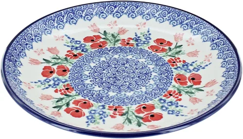 Vista 3 de Blue Rose - Plato de postre Blue Alyce - 7.75 pulgadas de diámetro - Hermoso plato para pasteles, aperitivos o aperitivos