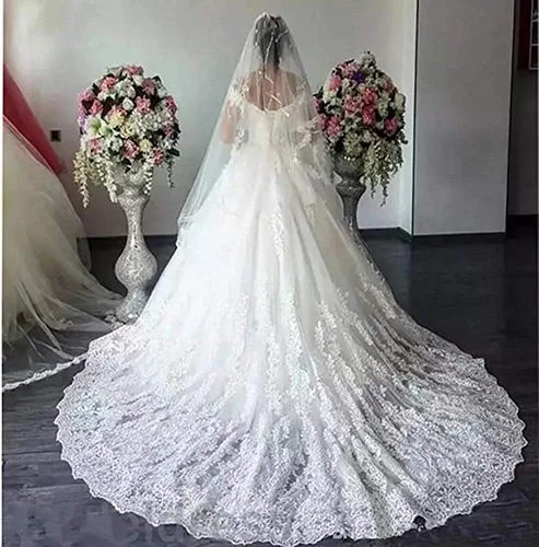 Vista 2 de Fanciest Vestidos de novia de encaje para mujer 2024 vestidos de baile blancos