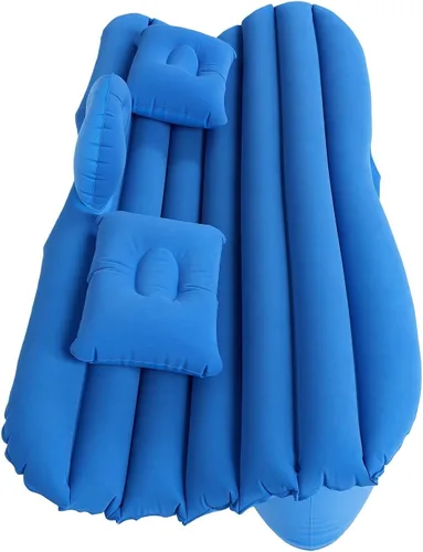 Vista 4 de SIXRUN Colchón de aire de coche con almohadas inflables para respaldo para Superficie flocada de PVC, soporte estable, tamaño de 53.1 x 33.5 in Azul