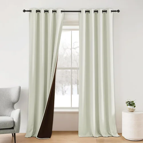 Vista 78 de NICETOWN Cortinas 100% Opacas Cortas de 36 Pulgadas de Largo para Dormitorio, Privacidad Aislamiento Térmico con Ojales Cortinas de Ventana