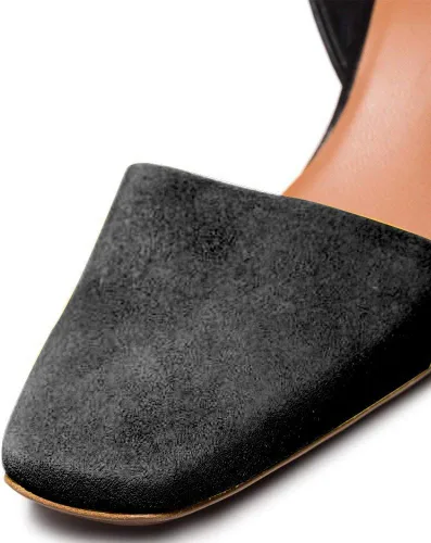 Vista 3 de Fericzot Mule Shoes Sandalias esféricas de tacón transparente Zapatillas de punta cuadrada Slip On Bombas Slingback Zapatos de vestir de boda