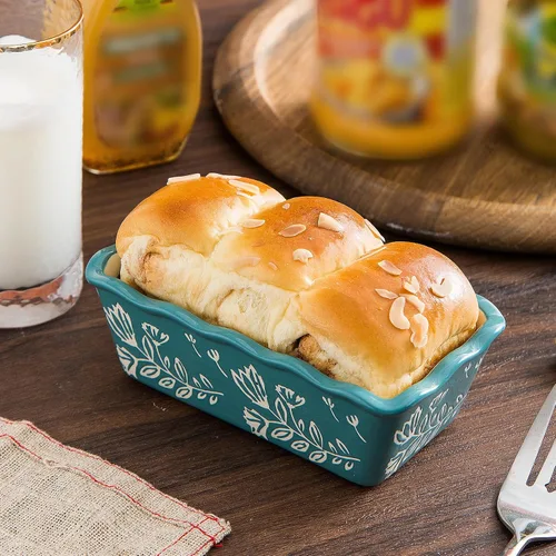 Vista 2 de Wisenvoy Mini molde para pan de cerámica para hornear pan, mini sartenes para pan de 4 piezas