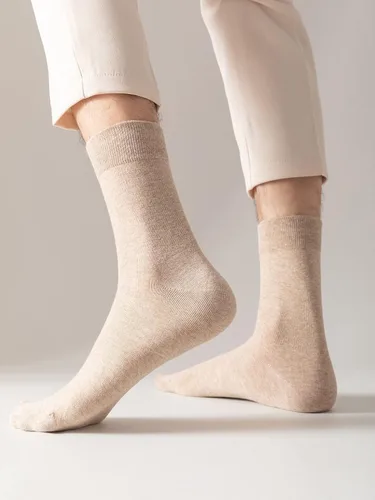 Vista 2 de 6 pares de calcetines sólidos para hombre, calcetines casuales de punto