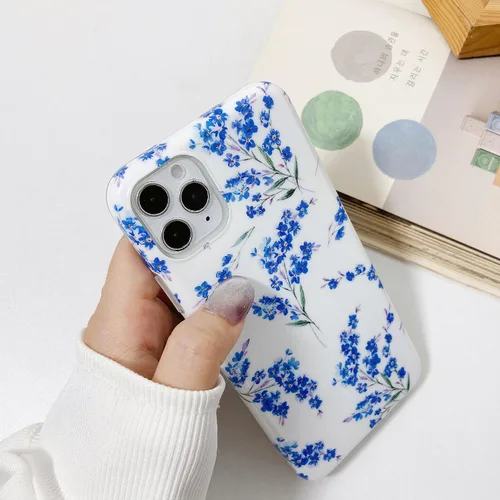 Vista 6 de J.west Funda floral para iPhone 11 Pro Max de 6.5 pulgadas, diseño de patrón de flores de TPU suave, parachoques a prueba de golpes para mujeres
