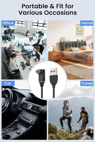 Vista 6 de Cable de carga USB compatible con Garmin Forerunner 55 165 265 970 255, Vivoactive 5 6, Venu 3 Sq2, Instinct 3 2, Fenix 8 7 6 5, Approach S44