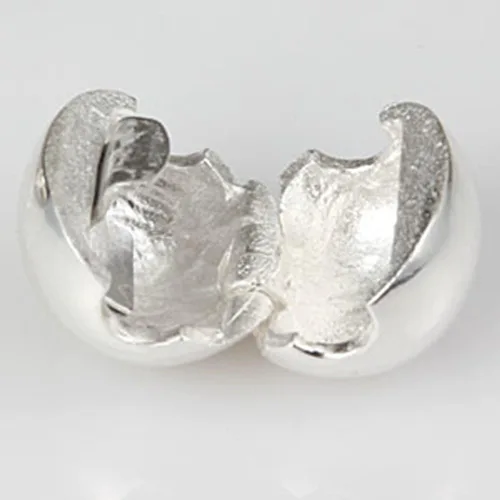 Vista 2 de Encanto redondo de plata de ley 925 con clip de bloqueo de bloqueo, encanto espaciador para pulsera Pandora Charms (Plata)
