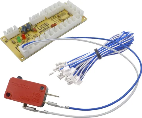 Vista 2 de SJJX 2 Player HAPP Style Zero Delay Controlador de Juego Genérico USB a Joystick para MAME y Raspberry Pi 123 RetroPie DIY Proyectos