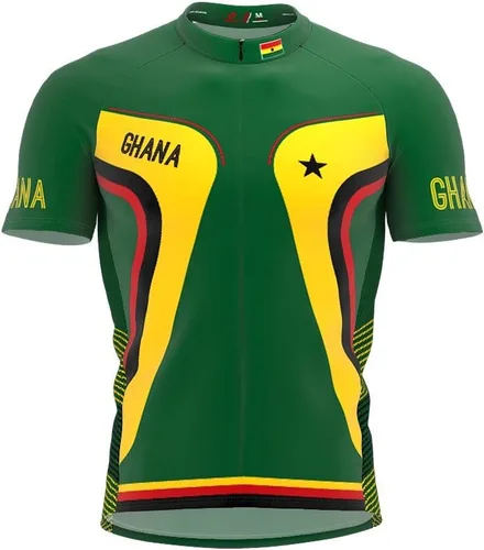 Vista 2 de Ghana - Maillot de ciclismo de manga corta con cremallera completa para hombre