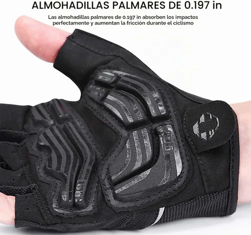 Vista 2 de INBIKE 5mm Padded Half Finger Bike Bicycle Cycling Gloves Negro