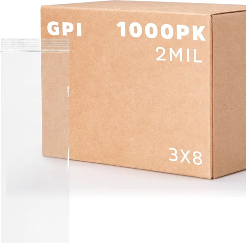 Vista 52 de Bolsas con cremallera de 1 pulgada x 8 pulgadas de largo, paquete de 12000