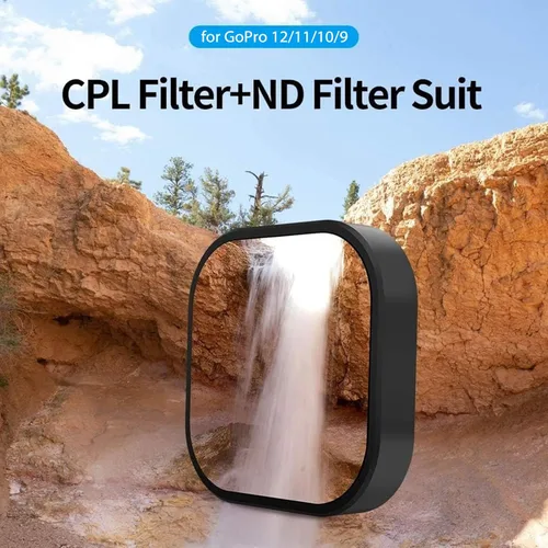Vista 2 de REYGEAK CPL ND8 ND16 ND32 - Juego de 4 filtros compatibles con GoPro Hero 12/11/10/9, densidad neutra y filtro polarizador, protector de lente