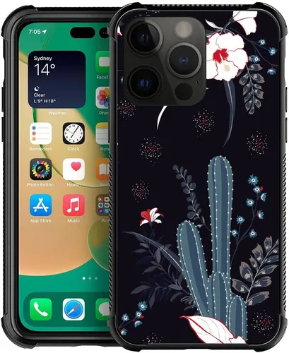 Vista 15 de ZHEGAILIAN Funda compatible con iPhone 14, funda de munición AK 47, parte trasera de vidrio templado+funda protectora de TPU de silicona suave