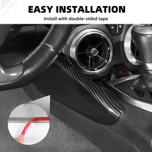 Vista 5 de Cubierta lateral de panel de palanca de cambios de fibra de carbono para Chevrolet Chevy Camaro 2016-2026, accesorios interiores