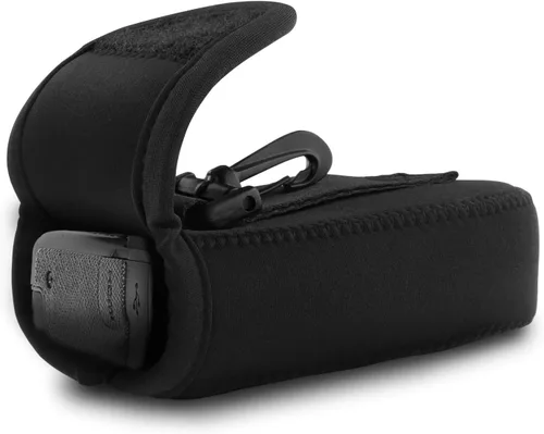 Vista 3 de MegaGear Nikon Coolpix W300, AW130, Ricoh WG-30W, WG-50 Funda de neopreno ultra ligera para cámara, con mosquetón, color negro, MG1276, piel