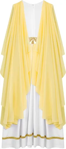 Vista 4 de Disfraz de Toga griego antiguo para niñas, vestido de princesa griego sin mangas, disfraz de Halloween, dios, cosplay