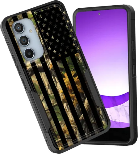 Vista 91 de Funda para Galaxy A15 5G, doble capa híbrida resistente a prueba de golpes, policarbonato duro, silicona suave, TPU, funda protectora para Samsung